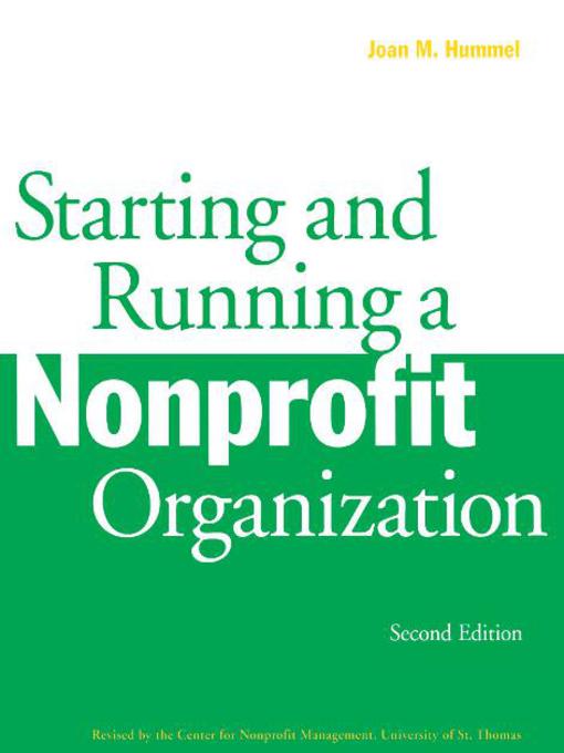 Title details for Starting and Running a Nonprofit Organization by Joan M. Hummel - Available